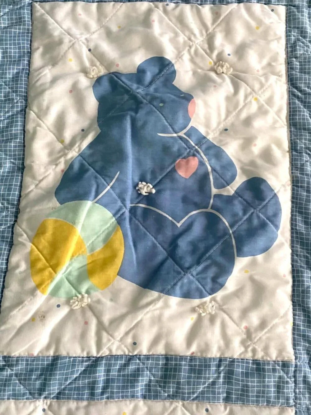 Vintage GAP Kids Teddy Bear Quilt GEAR ♥ KIDS Blue Pink Y2K Nursery